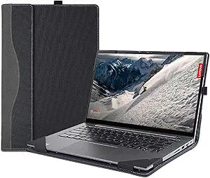 Laptop Case Cover for 15.6'' Lenovo IdeaPad 1 15ADA7 15ALC7 15AMN7 15IJL7 15IGL7 15IAU7 15IRU7 Notebook Sleeve Bagï¼ŒPU Leather Detachable Shell Laptop Accessories (Dark Grey)
