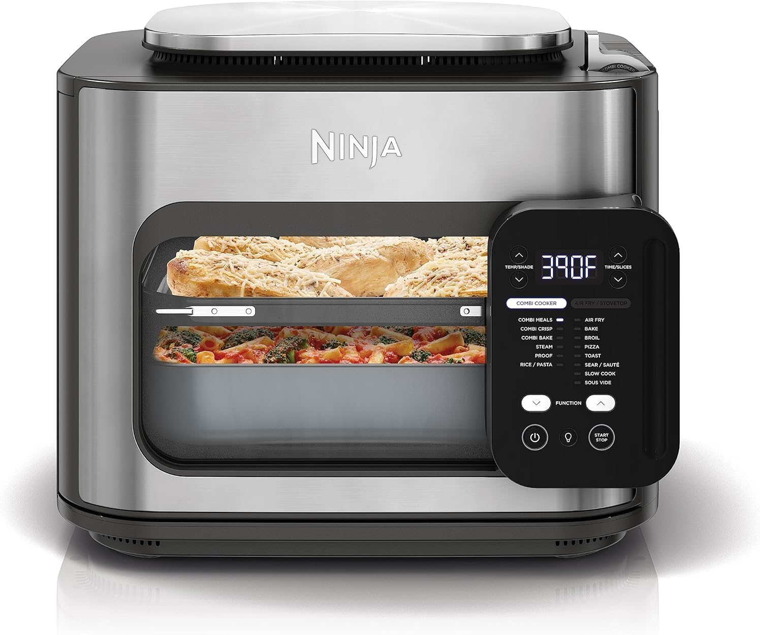 Ninja Combi SFP 701 All in One Multicooker, Oven & Air Fryer, 14 in 1 Functions, Complete Meals in 15 Mins - Air Fry, Bake, Roast, Slow Cook & More, Includes 3 Accessories, Stainless Steel