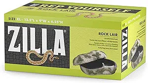 Zilla Pet Terrarium Rock Lair, Reptile Hide for Lizards, Snakes and More, X-Large