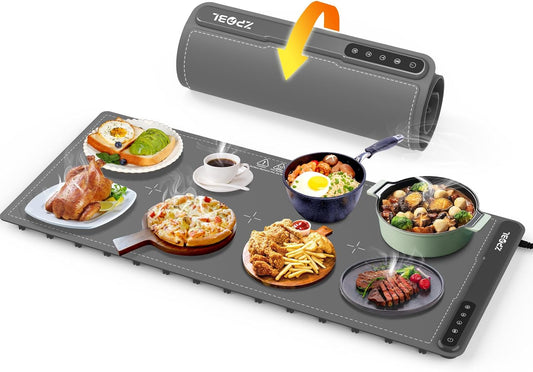 Warming Mat for Food -Electric Food Warming Tray Extra Large (36"x16"), Rapid Full-Surface Heating, Portable & Rollable Versatile Food Warmer for Countertop, Perfect for Gatherings, Everyday Use