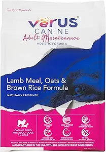 VeRUS Pet Foods Dry Dog Food Lamb, Adult Maintenance Formula 12lb Bag