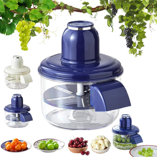 Automatic Peeler, Electric Grape Peeling Machine, Automatic Garlic Peeler Machine, Rechargeable Small Fruit Peeler Machine for Grapes, Garlic, Tomato, Cherry (Blue)