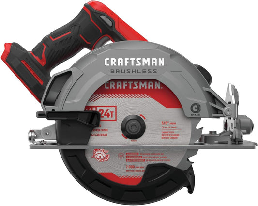 CRAFTSMAN V20 Cordless Circular Saw, 7-1\/4 inch, Bare Tool Only (CMCS550B)