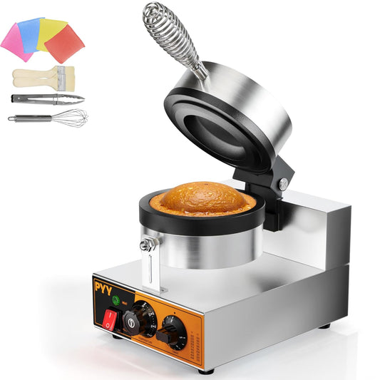 PYY UFO Burger Maker Machine - Electric Ice Cream Burger Waffle Maker with Temp and Timer Control, Non-stick Coating, with cleaning cloths whisk food clip brushes, for Food Truck Bakery Restaurant