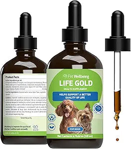 Pet Wellbeing Life Gold for Dogs - Supports Detoxification & Immune System Health with Astragalus & Sheep Sorrel - NASC Certified & Vet-Formulated - 4 oz Liquid Formula