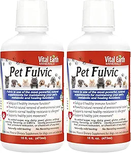 Vital Earth Minerals Pet Fulvic - Dog Allergy Relief, Joint Support Supplement 16 oz (Pack of 2)