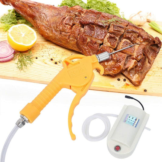 Automatic Meat Injector BBQ Injection Kit, 50W Electric Double Gun Injector Meat Processor Food Saline Syringe Pump Gun for BBQ