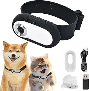 1080p HD Cat Dog Pet Camera Collar with Video Recording Sports Camera Baby Monitor No WiFi Indoor/Outdoor All Activities Pet Supplies and Monitors Gift, Birthday Gift White