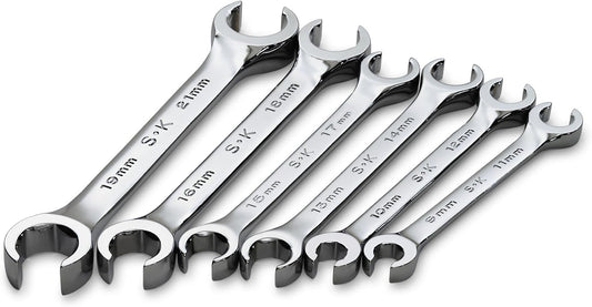 SK Tools USA 6 Piece Flare Nut Wrench Set, 6 Point, SuperKromeÂ®, 9MM to 21MM | 376