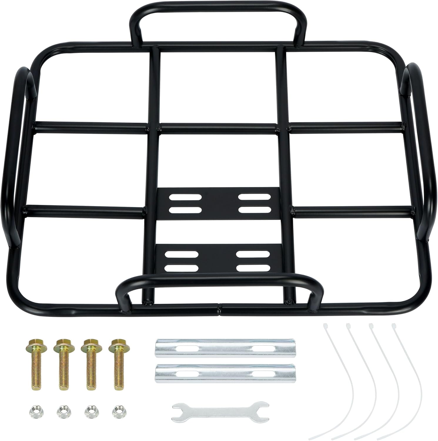 Food Delivery Box Rack Rear Grille, 80kg Loading Delivery Food Box Rack with Guardrail Delivery Food Bag Rack Universal for Motorcycle Electric (inner diameter 50/40)