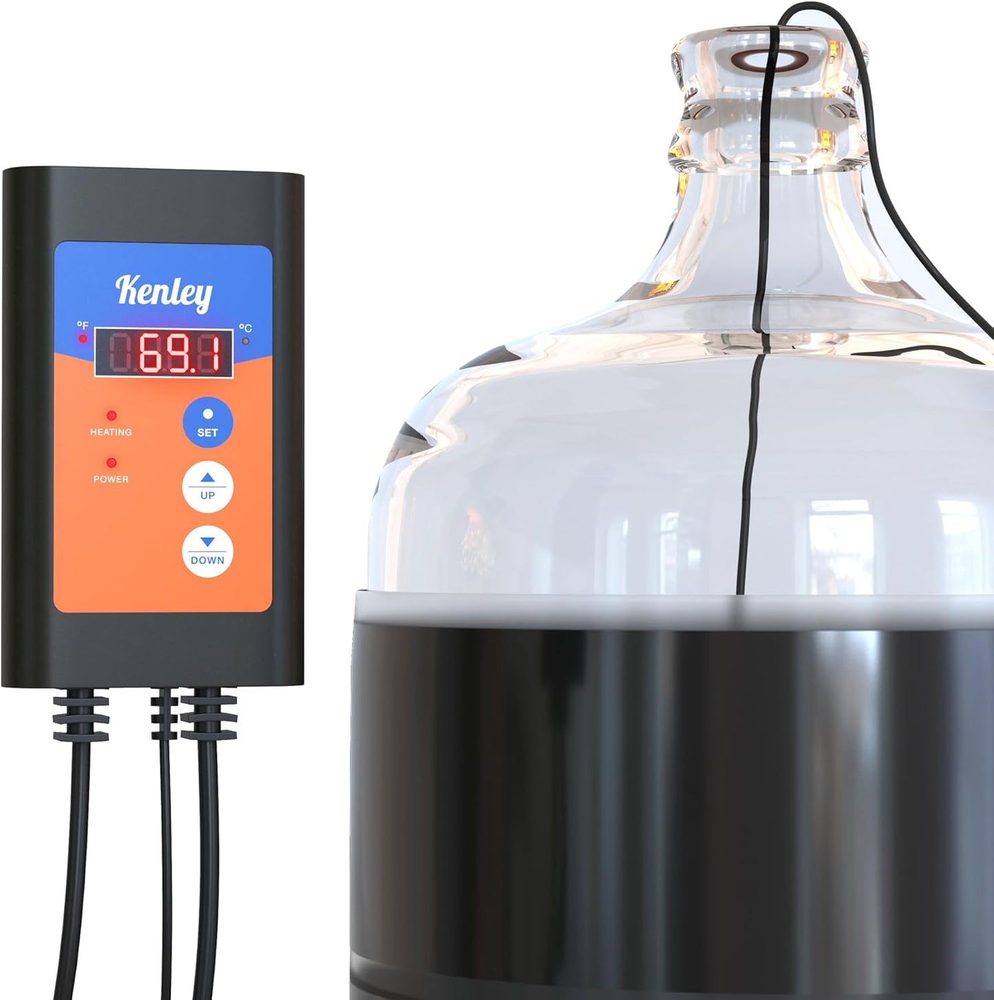 Fermentation Heater Carboy Warmer - Kombucha Heating Wrap with Thermostat for Temperature Control - Electric Heat Pad Belt for Home Fermenting & Brewing - Fits Most Fermenter Vessels 2 to 8 Gallons