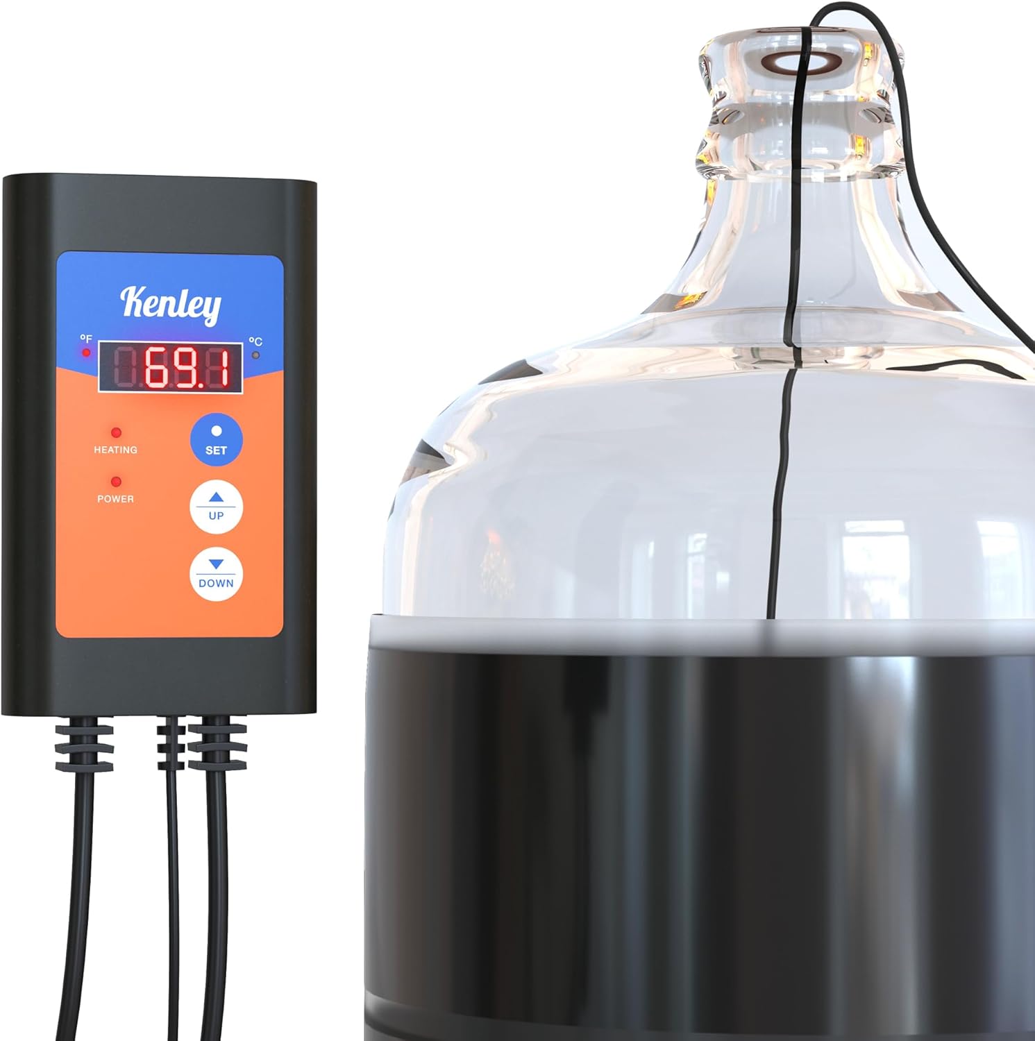 Fermentation Heater Carboy Warmer - Kombucha Heating Wrap with Thermostat for Temperature Control - Electric Heat Pad Belt for Home Fermenting & Brewing - Fits Most Fermenter Vessels 2 to 8 Gallons