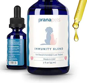 PranaPets Immunity Blend Supplement for Dogs & Cats | Naturally Helps Relieve Fatigue & Weakness in Pets | Promoting Increased Energy, Normal Appetite & Immune Support