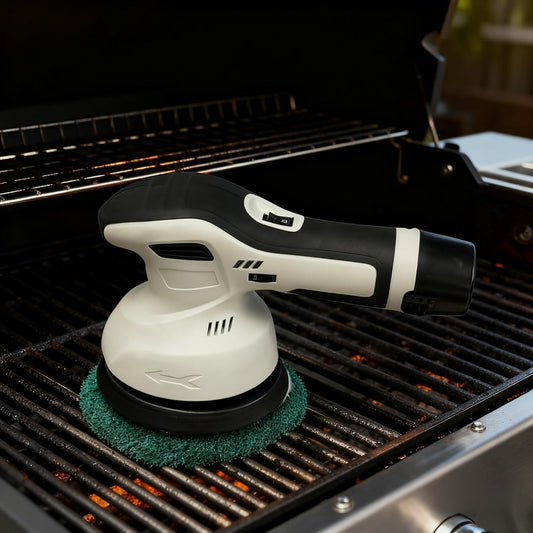 Electric Grill Brush BBQ Bristle-Free Electric Grill Cleaner Barbecue Cleaner Brushes with Replaceable Heads Grill Scrubber for Outdoor Grill - Suitable for All Kinds of Grill