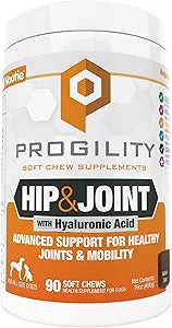 Progility Hip & Joint Supplement for Dogs â€“ Daily Mobility & Joint Support with Glucosamine, Chondroitin & MSM, Soft Chews (90 Count)