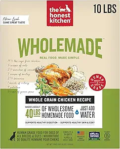 The Honest Kitchen Human Grade Wholemadeâ„¢ Dehydrated Whole Grain Dog Food - Complete & Balanced Meal or Topper - Chicken 10 lb Box