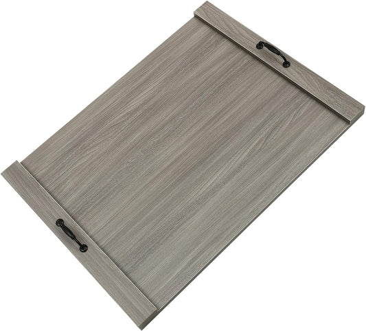 QIUTMER Noodle Board Stove Cover with Handles, Wood Stove Top Cover Cutting Board Decorative Tray Counter Space Top Covers for Electric Stove Gas Burners Kitchen (grey), 30*22*2.5inch, Gray, MU9EWDL