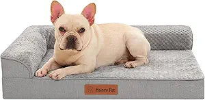 Orthopedic Dog Bed for Small and Medium Dogs, Memory Foam Pet Bed with Washable Removable Cover, Nonskid Bottom, Waterproof, for Indoor, Outdoor, Crate ï¼† Car Use, 30x20x6 Inches, Light Grey