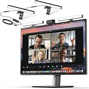 HumanCentric Video Conference Lighting - Webcam Light for Streaming, LED Monitor and Laptop Light for Video Conferencing, Zoom Lighting for Computer, Replace Ring Light for Zoom Meeting, Double Kit