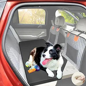 Dog Car Bed for Back Seat Cover, Supportive Foam Pet Mat Cushion for Car Backseat Extender with Removable Cover, Large Size for SUV & Truck, Easy Clean, Extra Large