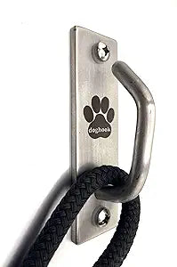 Canine Hitch- Secure Dog Leash Parking Mounted Indoor â€“ Outdoor Wall Hook - Tie Out Stainless Steel Practical Lead Management for Home & Business, Slim Compact
