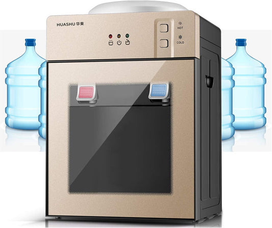 5 Gallons Water Cooler Dispenser Freestanding Water Cooler Electric Water Dispenser Bottom Loading Hot+Cold Water Dispenser Countertop with Child Safety for Homes Kitchens Offices Dorms