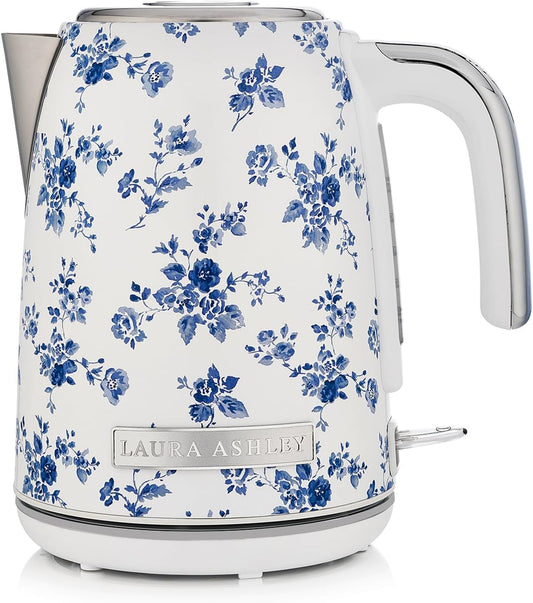 Laura Ashley Stainless Steel Electric Kettle 1.7 Liter - 1500W Rapid Boil Electric Kettles for Boiling Water - Electric Tea Kettles Automatic Shut Off - Overheat & Boil Dry Protection Jug Kettle
