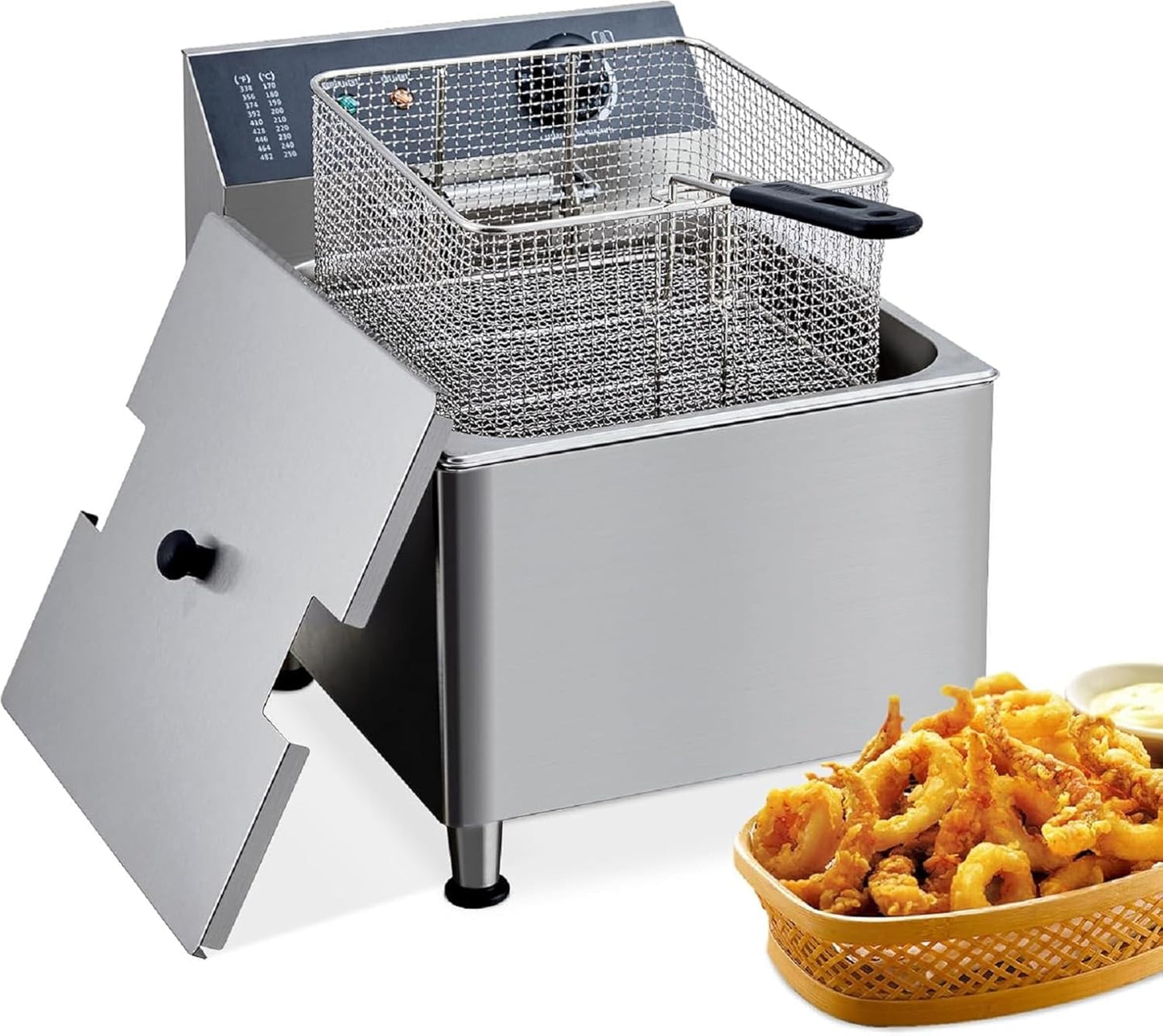\u200B\u200BCommercial 11L Electric Deep Fryer 304 Stainless Steel | 1700W Large Capacity Deep Fryer with XL Basket & Lid | Countertop System for Restaurants, Home Kitchens, Catering Services\u200B\u200B