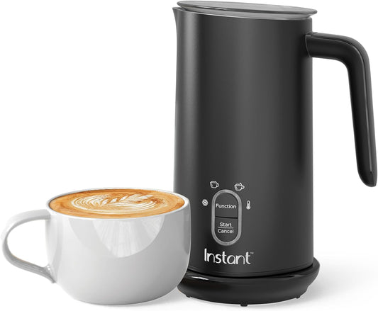 Instant Pot Milk Frother, 4-in-1 Electric Milk Steamer, 10oz\/295ml Automatic Hot and Cold Foam Maker and Milk Warmer for Latte, Cappuccinos, Macchiato, From the Makers of Instant 500W, Black