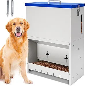 22lbs Gravity Dog Feeder - Automatic Dog Feeder Large Breed Outdoor Pet Feeding Station Auto Dry Food Dispenser for Pet Cat Dogs