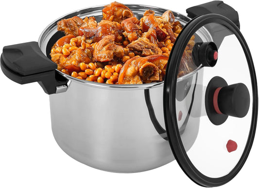 7L/7.4Qt Multifunctional Pressure Cooker, Stainless Steel 60Kpa Pressure Pot, Suitable for Gas Cookers, Induction Cookers, and Electric Hob, and Can be Used to Stew and Cook Various Delicacie