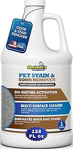 Sheiner's Pet Urine Enzyme Cleaner & Pet Stain & Odor Remover, Advanced Enzymatic Cleaner Solution for Carpets, Rugs, Upholstery & Multi-Surfaces, Safe for Pets & Kids. (128 oz)