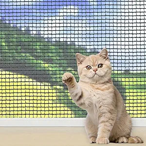 10x26 ft Cat Netting Balcony, No Steel Wire, Anti-Fall Safety Net for Cats â€“ Pet Balcony Screen, Catio Netting, Cat Fence Barrier for Apartment Balconies, Windows, Stair, Decks, Patios