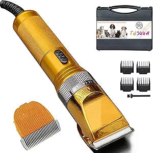 Heavy Duty Pet Grooming Clippers, Powerful 36V Motor for Thick Coats, Professional Grooming Shears Fur Hair Trimmers Tool for Dogs, Sheep, Horses, Livestock & Cats (Gold)