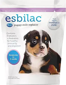 PetAg Esbilac Puppy Milk Replacer Powder - 5 lb - Powdered Puppy Formula with Prebiotics, Probiotics & Vitamins for Puppies Newborn to Six Weeks Old - Easy to Digest