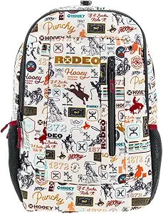 HOOEY Rockstar 20L Backpack - Compact Travel Backpack with Laptop Sleeve - Lightweight, Durable Daypack for Commuting, Hiking & Outdoor Use - Unisex Design (Cream/Burgundy)