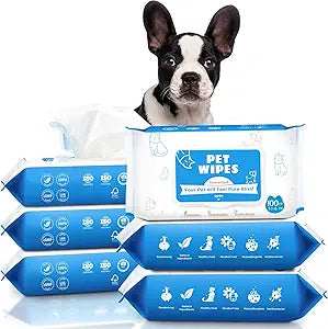 Dog Wipes for Paws and Butt - 600count/6packs Pet Wipes for Dogs and Cats, Puppy Wipes - Dog Grooming Wipes Cleaning Deodorizing - Fragrance Free Dog Face Wipes