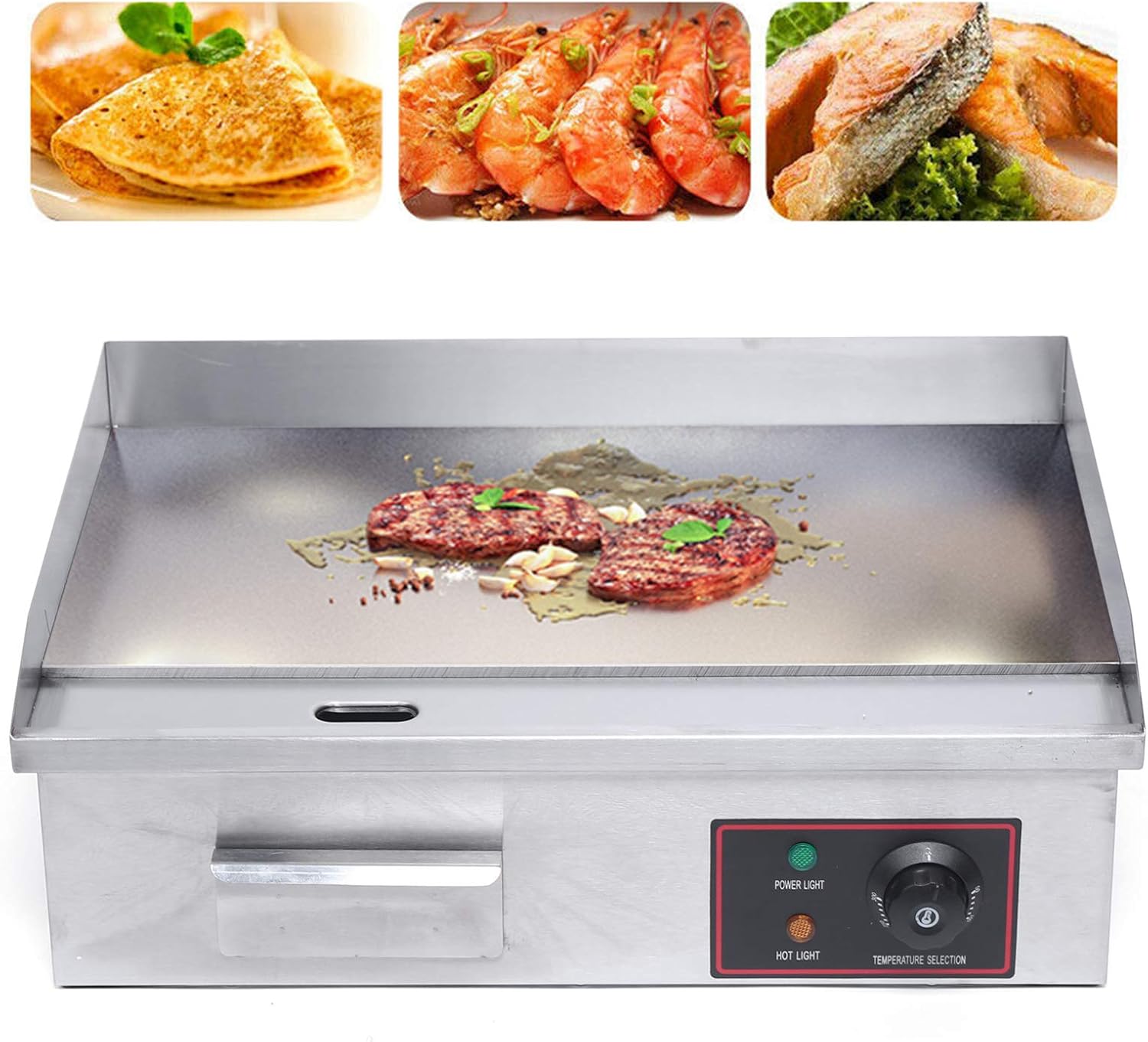 TBVECHI Electric Countertop Griddle, 110V Commercial Flat Top Grill Griddles Electric Griddle Cooktop Countertop BBQ Plate Grill Thermostatic Control 50-300℃