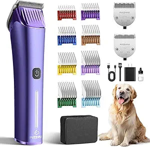 Professional Dog Grooming Clipper with Replacement Blade, 5-in-1 Adjustable A5 Blade Cordless Pet Grooming Kit 2 Speed Trimmer Hair Shaver with Detachable Metal Combs Nova for Animal Horse
