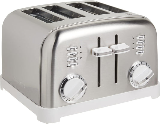Cuisinart CPT-180WP1 4-Slice Metal Classic Toaster, White/Stainless Steel