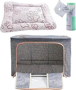 Pet Oxygen Chamber, Pet Incubator, Small Animal Nebulizer Box, Pets Delivery & Feeding with Padded Cotton, Pets Nebulizer Accessories for Dogs, Cats, Puppies, Kittens(100L)