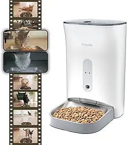 PawsPik Automatic Cat & Dog Feeder with 2K HD Camera, NutriWatch Smart Cat Food Dispenser with App Control, Portion Scheduling, Night Vision, Voice Recording & Battery Backup â€“ 19-Cup