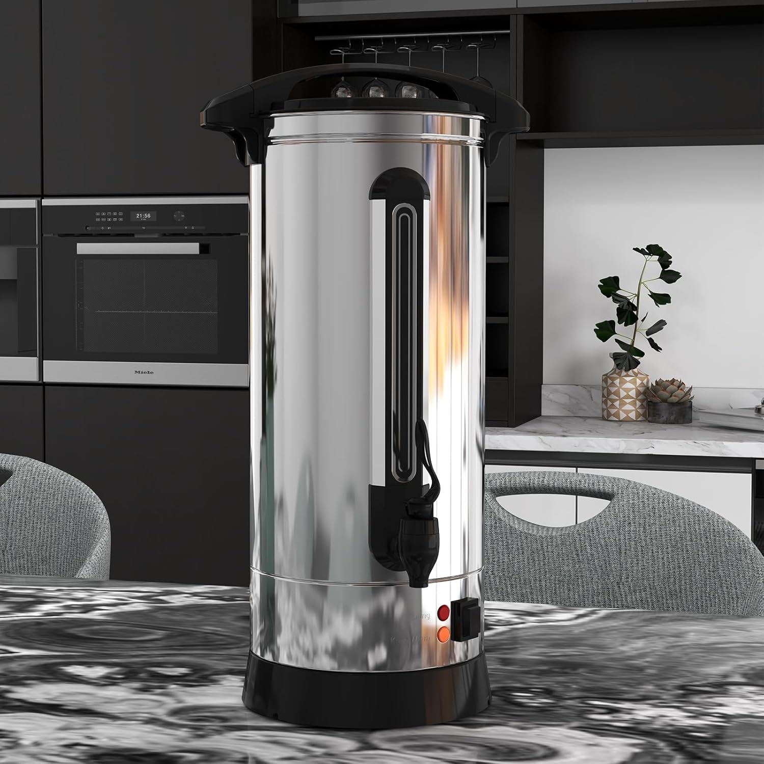 CABIHOME Coffee Maker 130 Cups Commercial, 16 L/4.23 Gal Large Electric Hot Beverage Dispenser Double-Wall Stainless Steel, Quick Brew ＆ Stays Hot for Coffee & Beverage, Catering, Party