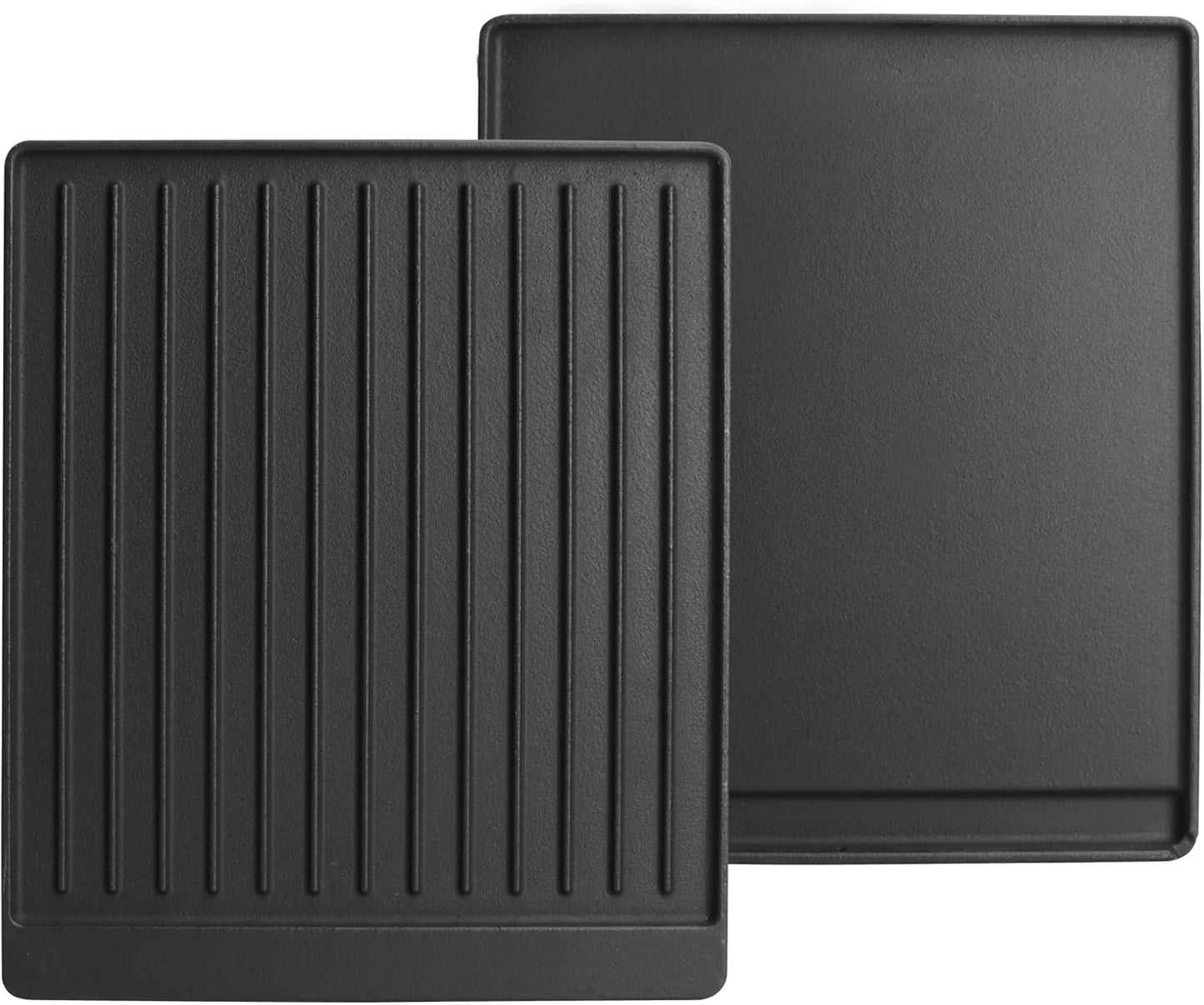 2-in-1 Reversible 15\u201D x 12.8\u201D Pre-Seasoned Cast Iron Cooking Griddle for Gas Stove\/Charcoal\/Electric\/Propane\/Gas Grill, Flat Griddle Top Plate for Broil King Crown and Signet Series Grill