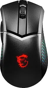 msi Clutch GM51 Lightweight Wireless Gaming Mouse & Charging Dock, 26K DPI Optical Sensor, 2.4G & Bluetooth, 60M Omron Switches, Fast-Charging, 150Hr Battery, RGB, 5 Programmable Buttons, PC/Mac