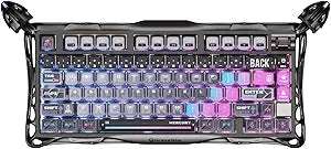 GravaStar Mercury K1 Pro Wireless Mechanical Gaming Keyboard, 75% Layout RGB Custom Keyboard, Electroplated Glossy Frame, Hot-Swappable Linear Switches  Cyberpunk Edition