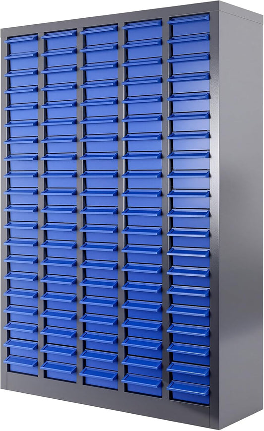 100 Drawers Bolt and Nut Organizer, Stainless Steel Part Cabinet with Shelfs & Labels - 26x9x46in Bolt Bin Cabinets for Workshop Tool & Hardware Storage and Organization (100 Drawer Stainless Steel)