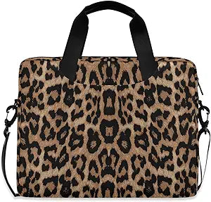ALAZA Cheeteh Leopard Print Animal Laptop Case Bag Sleeve Portable Crossbody Messenger Briefcase w/Strap Handle, 13 14 15.6 inch