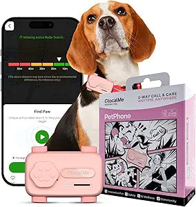 Pet Tracker Support Two-Way Call and AI Health Alerts, Play Music and Pet Community, Real Time Tracking and Virtual Fence, GlocalMe GPS Tracker for Dog and Cat, Global Unlimited Range