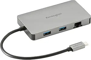 Kensington UH1450P Dual 4K Monitor USB Type C Hub, Laptop Docking Stations with Dual 1.4++ DisplayPort Ports, 85W Charging for Thunderbolt 3/4 and USB-C Devices, 2X USB-A, 1 USB Type C Port (K36900WW)